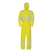 6 x Flexothane Classic High-Vis Yellow Boilersuit - Size XL - CL185 - Ref: SI/6936/YEL/XL/P14 - New