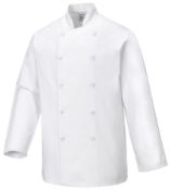 10 x Sussex Unisex Chefs Jackets In White - Size: 3XL - CL185 - Ref: PW/C836/3XL/P50 A - New Stock -