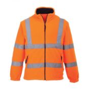 12 x Portwest Hi-Viz Mesh Lined Fleece Orange - Small - CL185 - Ref: PW/F300/ORG/S/P8 - New Stock -