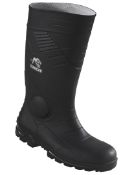 1 x Pair Of Washington Tomcat Black Wellington With Midsole - Black PVC Upper - S5 Safety Rated -