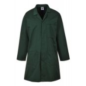 2 x Portwest Standard Mens Lab Coat Bottle - Green - Size L - CL185 - Ref: PW/2852/BGRN/L/P34 - New