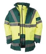 3 x Sioen Skollfield 4In1 Hi-Vis Jacket - Yellow/Green - Size 2XL - CL185 - Ref: SI/209A/YELGRN/2XL/