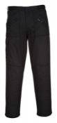 2 x Portwest Action Trousers - Black - Size 42 Reg - CL185 - Ref: PW/S887/BLK/42R/P35 - New Stock -