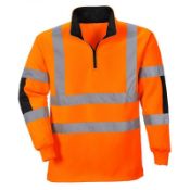 1 x Portwest Xenon Hi Vis Rugby Sweatshirt - Orange - XL - CL185 - Ref: PW/B308/ORG/XL/P32 - New Sto
