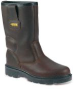 1 x Pair of Apache Fleece Lined Leather Rigger Boots - Brown - Size 7 - CL185 - Ref: ST/AP305/BRN/7/