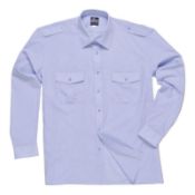 24 x Portwest Pilot Shirt Long Sleeved - Blue - Neck 18.5 - CL185 - Ref: PW/S102/BLU/18.5/P8 - New