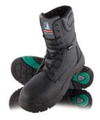 1 x Pair Of Steel Blue HiPA Jandakot Leather Boots - Black - Size 7 - CL185 - Ref: SB/697114/BLK/7/