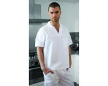 2 x Davern Unisex Food Smock - White - Size 55/140cm - CL185 - Ref: DV/SM173/WHT/55/P8 - New Stock -