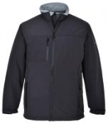 12 x Portwest Softshell Jacket - Black - Size XL - CL185 - Ref: PW/TK50/BLK/XL/P35 - New Stock - Loc