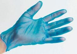 10 x Boxes of Ansell Profood Blue Vinyl Gloves - 100 per Box - Size 8 - CL185 - Ref: AE/34425/8/P7 -