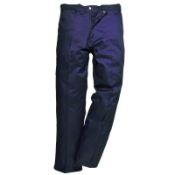 33 x Portwest Preston Twin Pleated Trousers - Navy - Size 34 Reg - CL185 - Ref: PW/2885/NVY/34R/P32