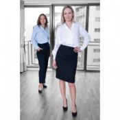 3 x Ladies Premium Long Sleeve Blouse - - White - Size Size 24 - CL185 - Ref: DV/SH34/WHT/24/P6 -