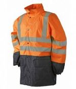 7 x Belvill Hi-Viz Rain Jacket - Orange/Navy - Size 2XL - CL185 - Ref: SI/798A/ORGNVY/2XL/P6 - New S
