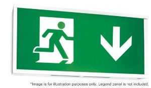 7 x Emergi-lite VE1311 NAVIGATOR Exit Sign Emergency Lighting Units - Mains Powered - White Steel