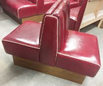 1 x Retro 1950's Style American Diner Restaurant Single Back to Back Seating Bench - Red Leather