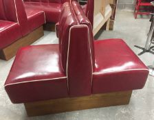 1 x Retro 1950's Style American Diner Restaurant Single Back to Back Seating Bench - Red Leather