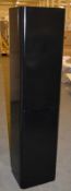 1 x Mode Planet Black Gloss Wall Hung Tall Storage Cabinet With Curved Edges - Unused Stock -