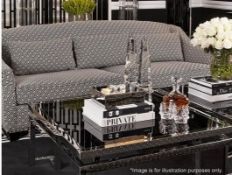 1 x EICHHOLTZ Coffee Table Palmer (8981) - Features A Polished Stainless Steel With A Smoke Glass