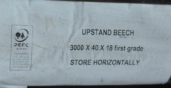 2 x Solid Wood Kitchen Worktop Upstands - PRIME BEECH - Size: 3000 x 40 x 18mm (each) -
