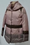 1 x Steilmann Kirsten Size 12 Womens Quilted Pink / Brown / Taupe Coat / Jacket - CL210 - Ref SC1043