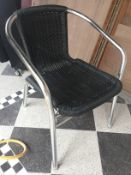 10 x Bistro Outdoor Garden Chairs - Rattan Style With Aluminum Frames - CL235 - Location: London