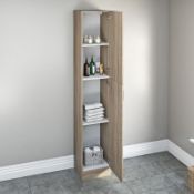 1 x Sienna Oak 300mm Tall Bathroom Storage Unit - Unused Stock - CL190 - Ref BR065 - Location: