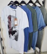 5 x Assorted PRE END / GNIOUS Branded Mens T-Shirts - New Stock With Tags - Recent Retail