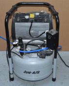 1 x Jun-Air OF302-25B Oil-free 25l Air Compressor - Good Working Order - Quiet Operation - Oil