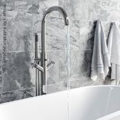 1 x ALEXA Freestanding Bath Filler Tap - Includes Shower Handset and 1.5m Stainless Steel Hose -
