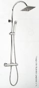 1 x ARIA Square Head Thermostatic Shower Kit - Chrome - CILISS5 - Ref: MBI003 - CL190 - Location: