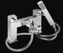 6 x Verona Deck Bath Shower Mixer Tap - Vogue Bathrooms - Modern Bath Mixer Tap in Bright Chrome