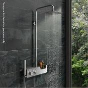 1 x CHIME Stainless Steel Shower Riser Rail Kit With Shelf - Ref: MBI007 - H88 x W40cm - Weight: 9kg
