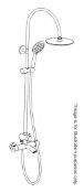 1 x OVAL Round Shower Riser System With Taps - Ref: MBI020 - CL190 - Unused Boxed Stock -
