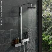 1 x CHIME Oval Shower Riser Rail Kit In Black - Dimensions: H88 x W50cm, 7kg - Ref: MBI009 - CL190 -