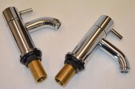 1 x Series 5 BATH TAPS - Vogue Bathrooms Platinum Brassware Collection - Pair of - Contemporary Desi