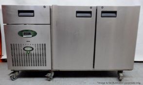 1 x FOSTER Eco PRO 2-Door Fridge Counter With 2-Door Storage (Model: EPRO 1/2H) - Dimensions: W142