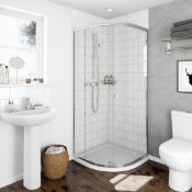 1 x CLARITY 4mm Quadrant Shower Enclosure - QUE4802 - Dimensions: 800 x 800 x 1850 x 4mm - Ref: