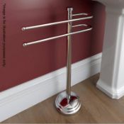 1 x Traditional Freestanding Towel Rail - Ref: MBI021 - CL190 - Stainless Steel, Finished In Polishe