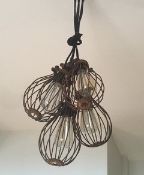15 x Designer Industrial-Style Pendant Light Fittings - Approx Dimensions: Diameter 14cm, Height