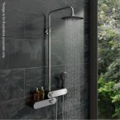 1 x CHIME Oval Shower Riser Rail Kit In Black - Dimensions: H88 x W50cm, 7kg - Ref: MBI009 - CL190 -