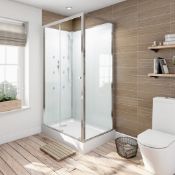 1 x Door & Side Panel, For A Rectangle Glass Shower Cabin - GBK1281 - Shower Door & Side Panel, Only