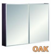 1 x Vogue ARC Series 2 Bathroom TWO DOOR MIRROR CABINET - 750mm Width - LIGHT OAK - Manufactured to