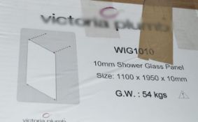 1 x 10mm Shower Glass Panel - WIG1010 - Dimensions: 1100 x 1950 x 10mm - Ref: GMB023 - CL190 -