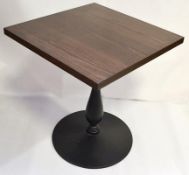 1 x Square Bistro Restaurant Table With Cast Iron Base - H76cm x W70 x D70cm - Removed From City Cen