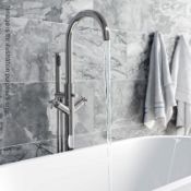 1 x ALEXA Freestanding Bath Filler Tap - Includes Shower Handset and 1.5m Stainless Steel Hose - Ref
