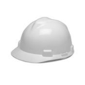 8 x White MSA V-Gard Slotted Protective Hard Hat with Fas-Trac Suspension - CL185 - Ref: C4 - New St