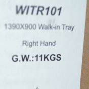 1 x Right Hand Walk-in Shower Tray (WITR101) - Dimensions: 1390 x 900mm - Ref: GMB061 - CL190 -