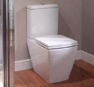 1 x Montreal Close Coupled Contemporary Square Toilet + Cistern With Fittings - Also Includes
