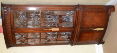 1 x Tall Mahogany Corner Cocktail Cabinet - CL226 - Location: Knutsford WA16 - NO VAT ON THE