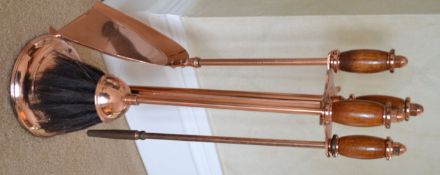 1 x Set of Copper Fire Accessories with Stand - CL226 - Location: Knutsford WA16 - NO VAT ON THE
